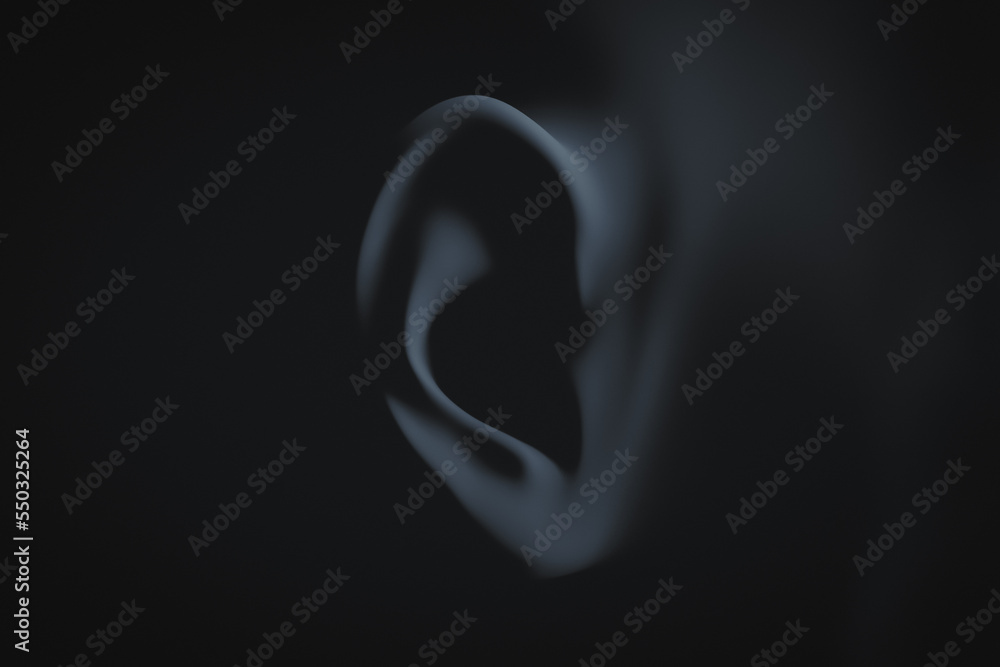 Human ear close-up. 3d illustration Human ear close-up. 3d illustration