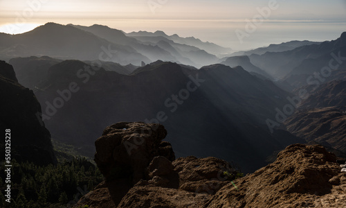 scenic mountain landscapes -natural park Roque Nublo - Gran Canaria, Spain