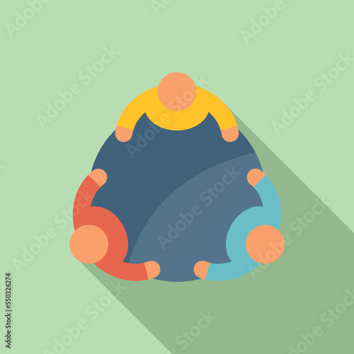 Group work icon flat vector. Service team. Online digital
