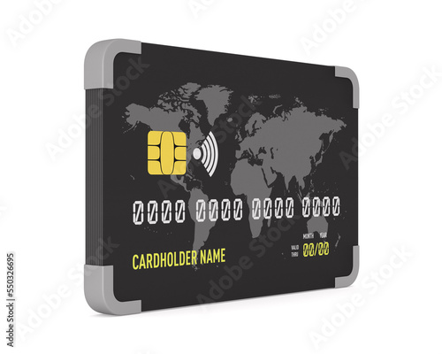 credit card on white background. Isolated 3D illustration
