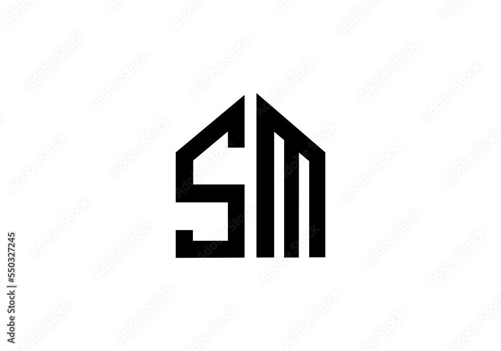logo letter initial SM initial company icon business logo background illustration logo letter initial SM initial company icon business logo background illustration