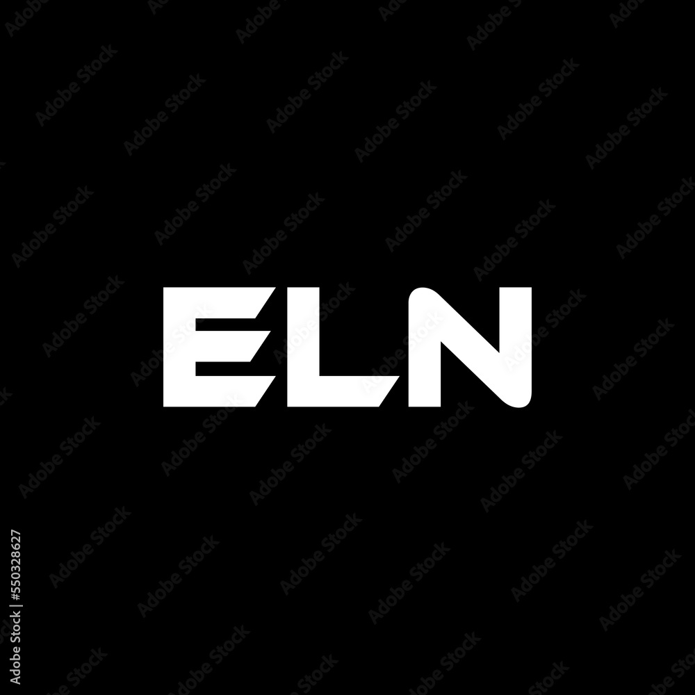 ELN letter logo design with black background in illustrator, vector logo modern alphabet font overlap style. calligraphy designs for logo, Poster, Invitation, etc.