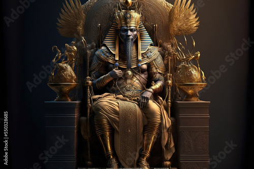 Canvastavla AI generated image of an ancient Egyptian Pharoah on his throne