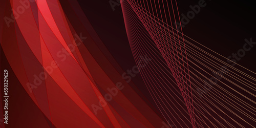 Red black elegant abstract background. Luxurious dark red background with wavy lines
