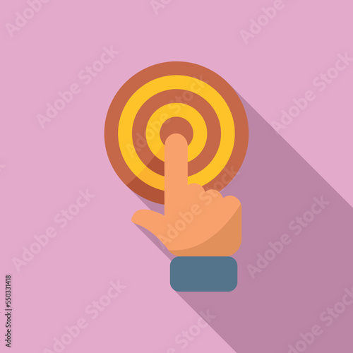 Touch target icon flat vector. Person team. Computer online