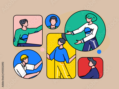 Flat vector concept operation illustration of people working in business
