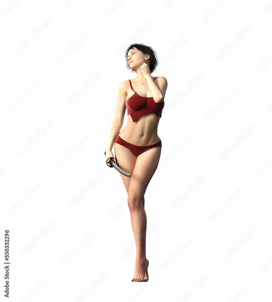 warrior woman, isolated on white background, 3D illustration, cg render warrior woman, isolated on white background, 3D illustration, cg render