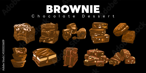 brownies vector set collection graphic clipart design