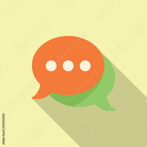 Chat network icon flat vector. Service people. Computer online
