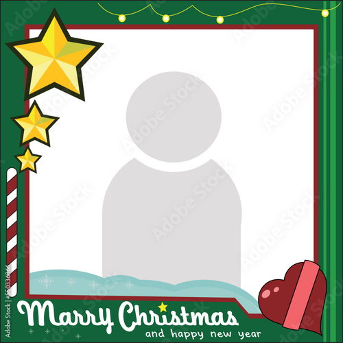 Merry Christmas themed border or photo frame
