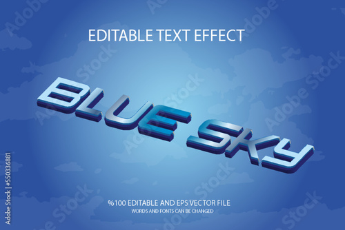 Editable Blue SkyText Effect