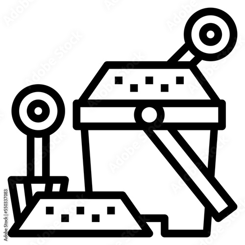 sand pail shovel toy summer icon
