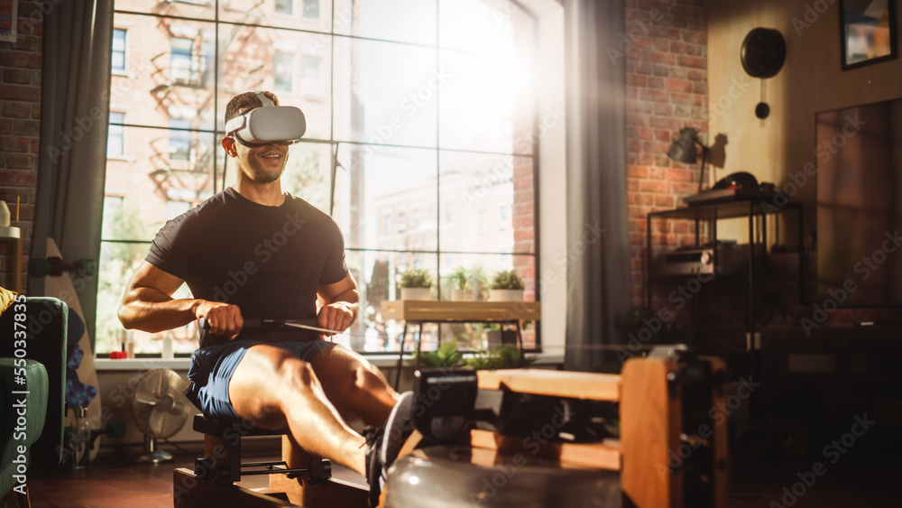 Rowing machine with virtual reality hotsell