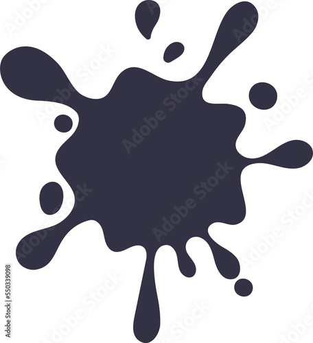 Cartoon drops, splashes and splatters. Stain of paint and ink with splashes.