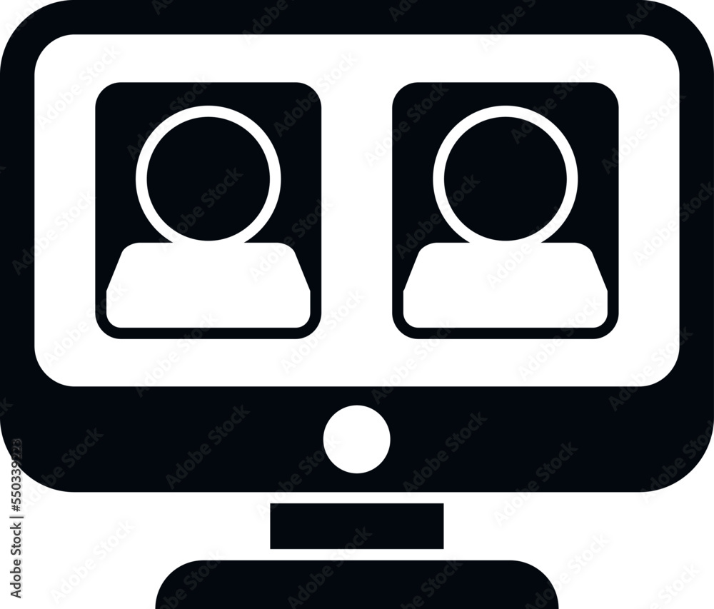 Pc teamwork icon simple vector. Service team. Digital mobile Pc teamwork icon simple vector. Service team. Digital mobile