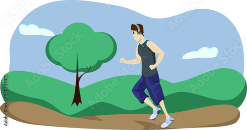 guy jogging in the day © Santiago