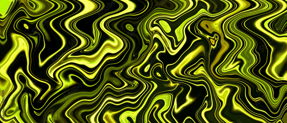 Liquid metal abstract luminous green lime metallic with texture aluminum alloy for wallpaper and background
