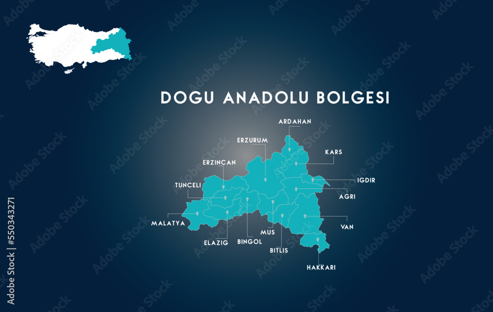 Turkey Eastern Anatolia Region Map