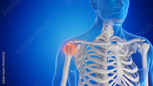 3d rendered medical illustration of a man's shoulder joint