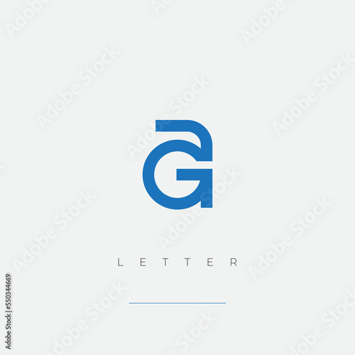Letter AG or GS logo simple and clean