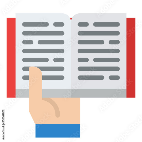 reading book open learn icon
