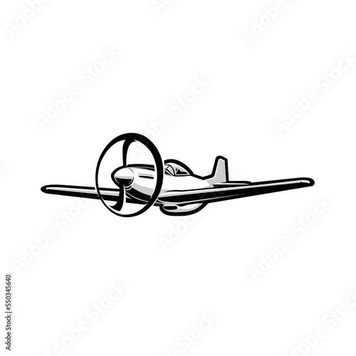 American War Bird Fighter Plane Vector Illustration Isolated