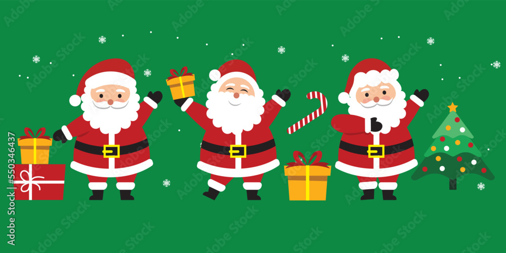Santa claus character christmas collection flat design Santa claus character christmas collection flat design