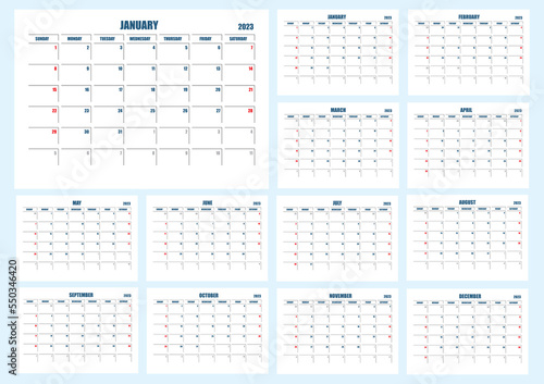 2023 Minimal Style Calendar Template