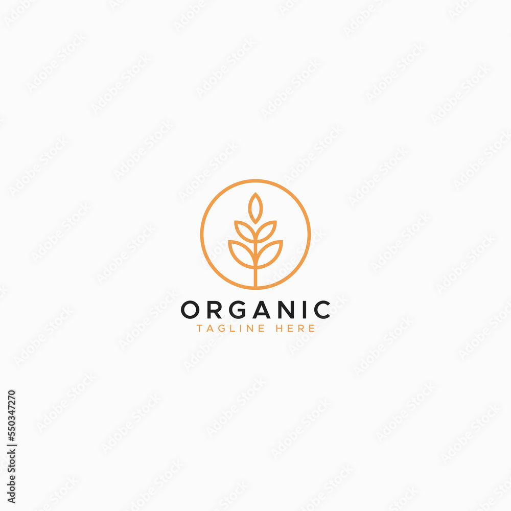Obraz premium Organic Plant Abstract Shape for Herb and Botanist Sign Symbol Logo