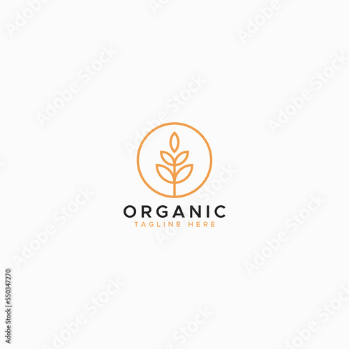 Organic Plant Abstract Shape for Herb and Botanist Sign Symbol Logo