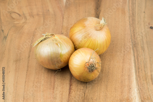 healthy  vitamin-rich onion on a wooden board