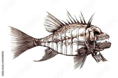 Fantastic fish skeleton. Di...