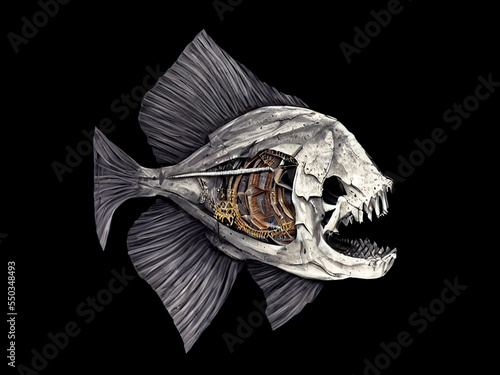 Mechanical steampunk fish s...