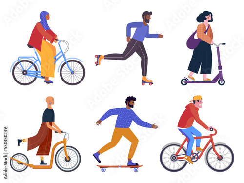 Modern People Using Alternative City W Scenes
