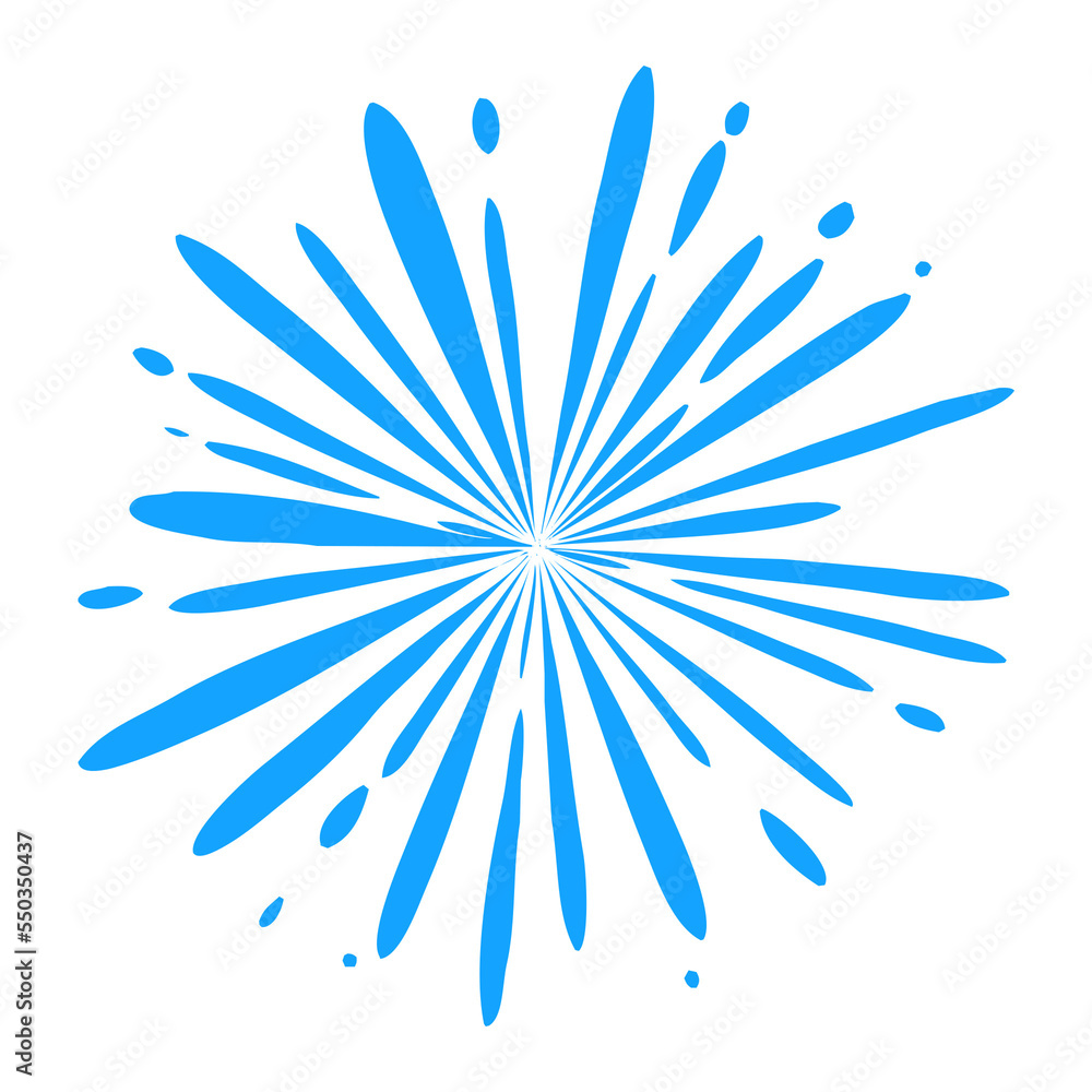 blue burst effect element transparent bg
