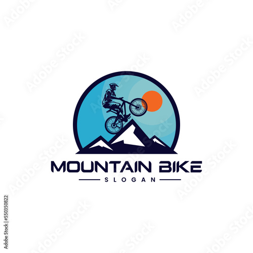 mountain bike logo vector symbol
