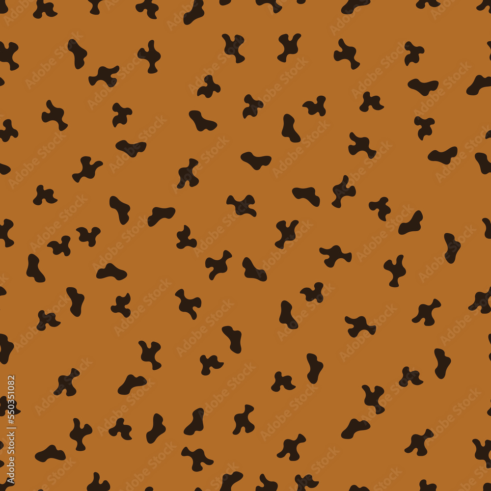 Abstract vector patterns of leopard skin. Black