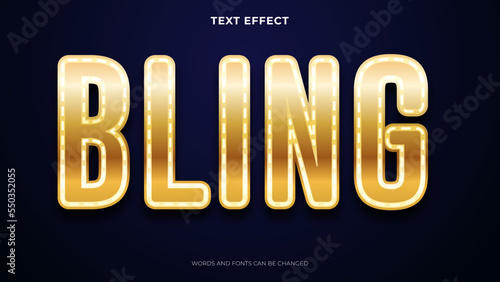 editable text effect, bling text