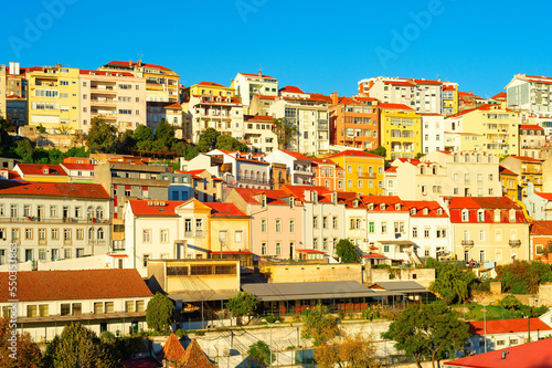 Fototapeta Naklejka Na Ścianę i Meble -  Cascading houses sunset Porto Portugal