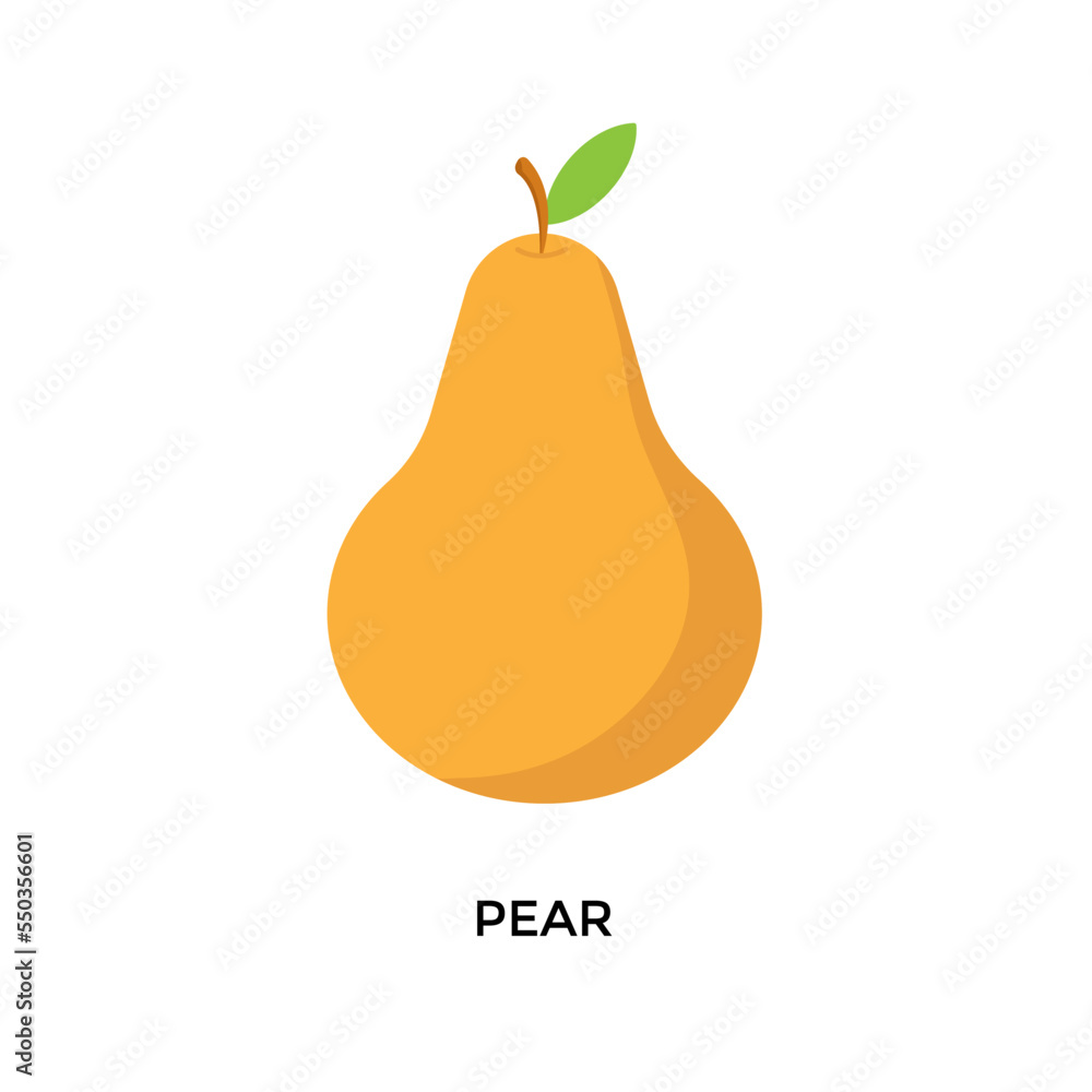 pear icon flat on white background pear icon flat on white background