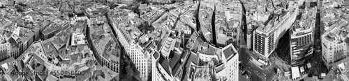 Madrid  Spain - November 2022  Amazing panoramic aerial view of city center and landmarks