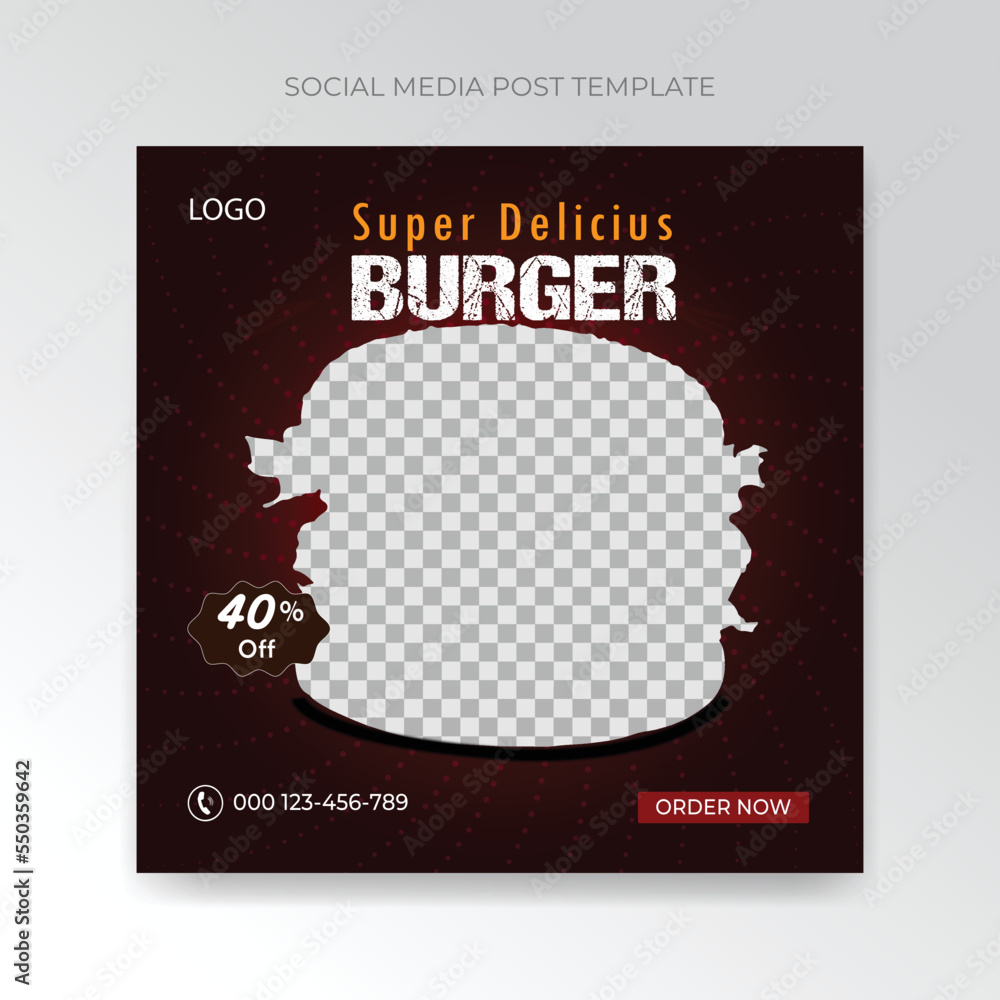 Food social media banner design template. Vector square size. Food social media banner design template. Vector square size.
