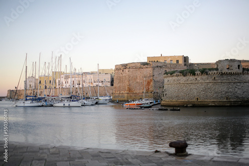 Historical central street in Gallipoli, Italy