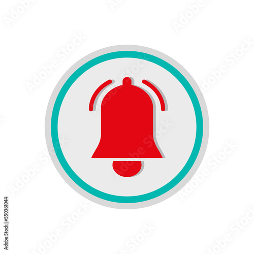 Bell door. Doorbell button with ring. Intercom with press for door. Push buzzer on house. Icon for entrance in apartment and home. Safety equipment. Vector