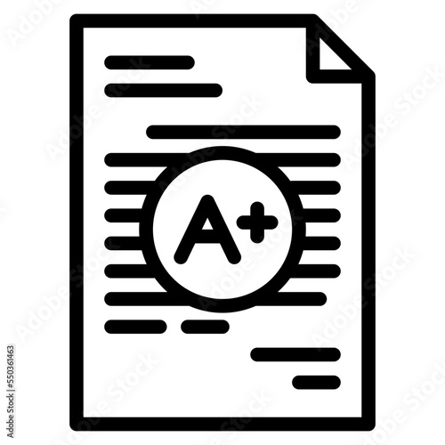 grade paper score study icon
