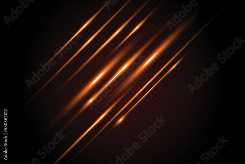 Golden transparent light lens flares streaks