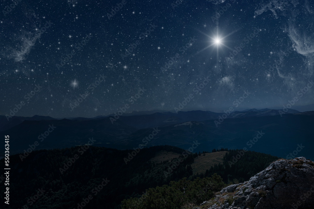 The star shines over the manger of christmas of Jesus Christ. The star shines over the manger of christmas of Jesus Christ.