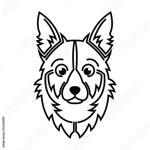 Black and white line art of dog head. Good use for symbol  mascot  icon  avatar  tattoo  T Shirt design  logo or any design