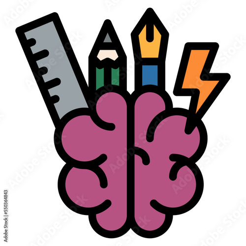 brainstrom brain think design icon
