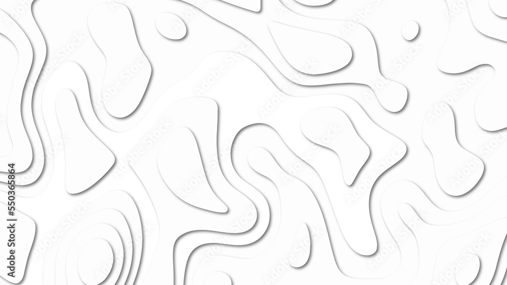 White paper cut white background. Modern paper art cartoon abstract gray and white waves. 
Abstract white wave background with paper cut shapes. White paper cut background. 3d topography.